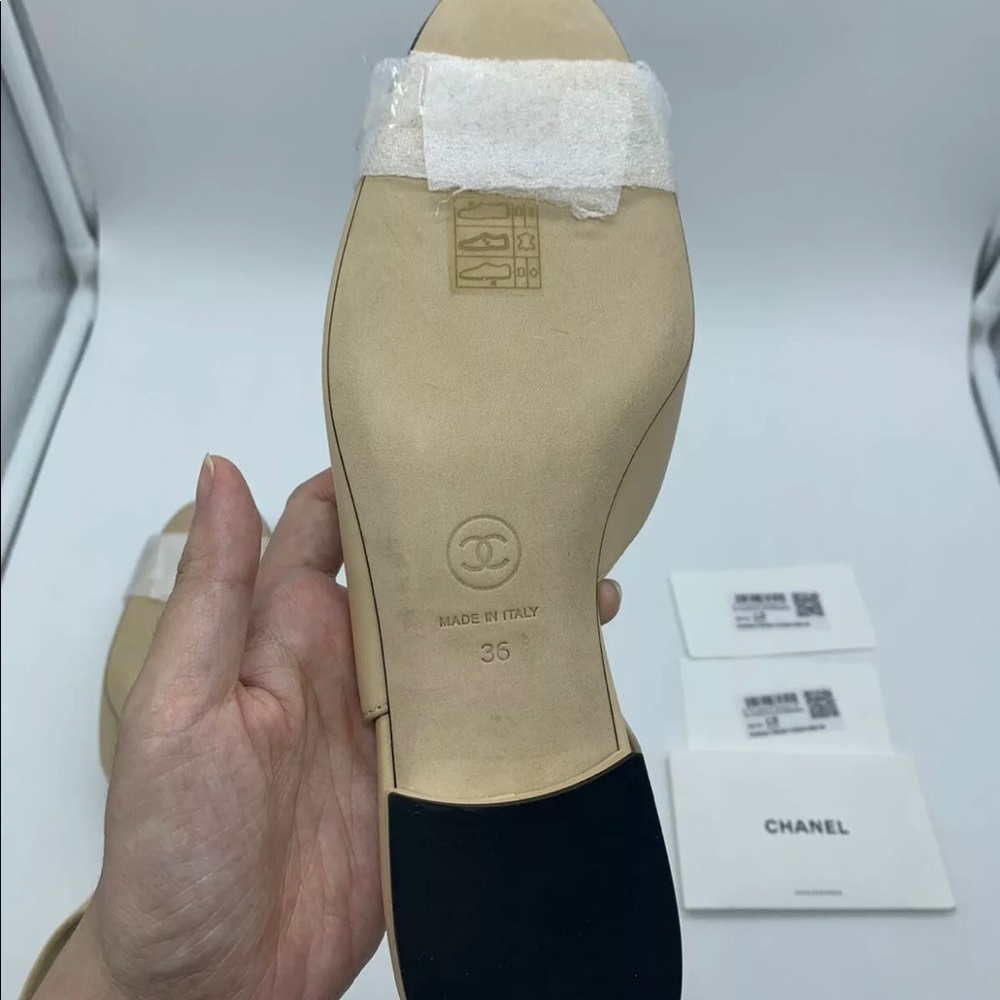 Chanel Pearl sling back shoes sandals size 6 with receipt, box, dust bag - Picture 7 of 8